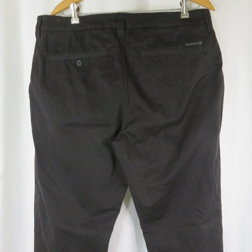 Quiksilver Chinos Pants Black Mens 36 x 31 Cotton Twill Slacks Straight Leg - Picture 3 of 13